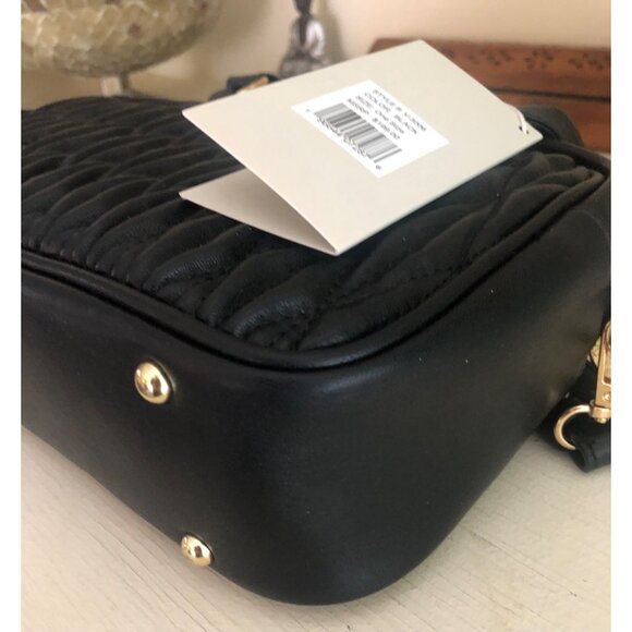 NWT Valentino Orlandi Black Quilted Satchel/Crossbody Tote Bag - Picture 9 of 12